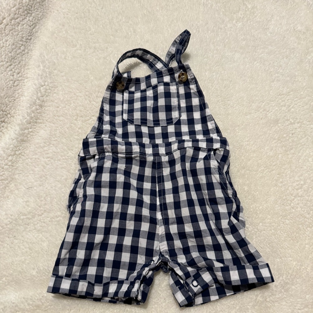 Plaid Short Overall